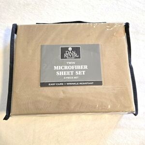 Dan River Twin Sheet Set Microfiber 3 Pc. Tan